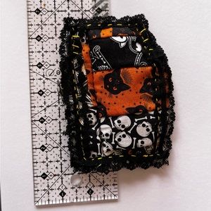 Black, yellow halloween quilted coaster eclectic